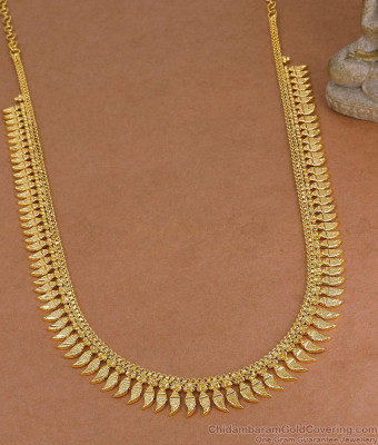 Plain One Gram Gold Mullai Malai Haram Design Online HR3792