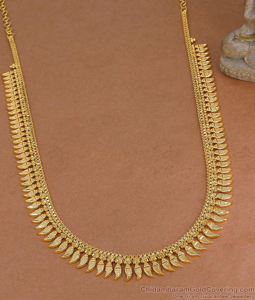 Plain One Gram Gold Mullai Malai Haram Design Online HR3792 Plain One Gram Gold Mullai Malai Haram Design Online HR3792