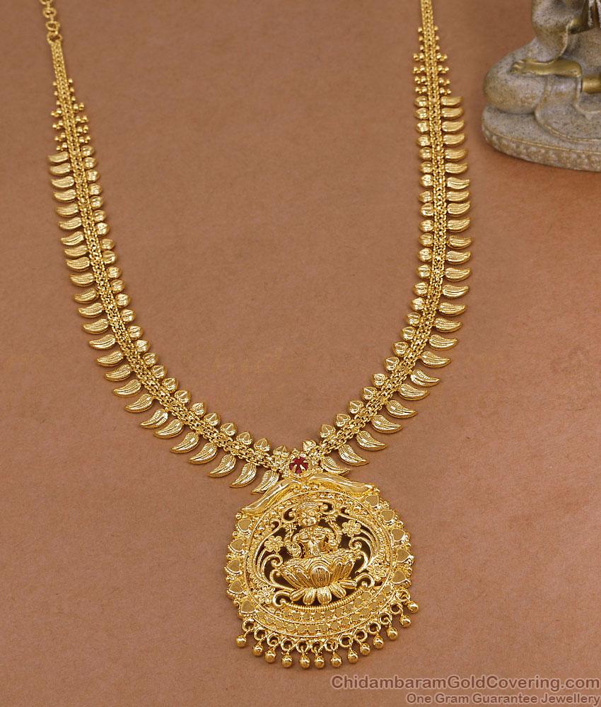 Lakshmi Motif Ruby Stone Gold Plated Haram Shop Online HR3793 Lakshmi Motif Ruby Stone Gold Plated Haram Shop Online HR3793
