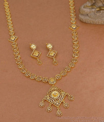 Two Gram Gold Long Haram Dubai Bridal Combo Set Online HR3796 Two Gram Gold Long Haram Dubai Bridal Combo Set Online HR3796