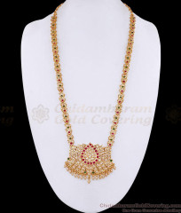 Original Impon Panchaloha Lotus Haram With Multi Color Stone HR3801 Original Impon Panchaloha Lotus Haram With Multi Color Stone HR3801