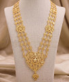 Three Strand Gold Plated Governor Haram With Heart Pendant HR3805 Three Strand Gold Plated Governor Haram With Heart Pendant HR3805