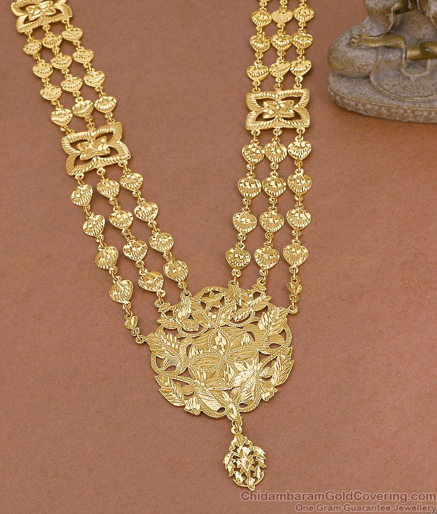 Three Line Gold Plated Governor Haram For Brides HR3806 Three Line Gold Plated Governor Haram For Brides HR3806