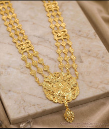 Three Line Gold Plated Governor Haram For Brides HR3806