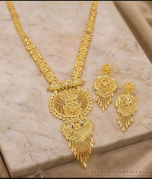 Ultra Premium Gold Plated Bridal Haram Set with Earrings HR3810