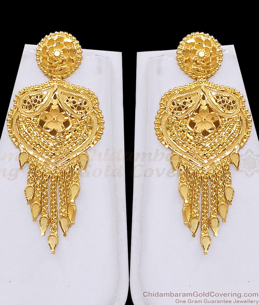 Ultra Premium Gold Plated Bridal Haram Set with Earrings HR3810 Ultra Premium Gold Plated Bridal Haram Set with Earrings HR3810