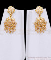 Traditional Impon White Stone Long Haram with Matching Jhumka Earrings Set HR3811 Traditional Impon White Stone Long Haram with Matching Jhumka Earrings Set HR3811