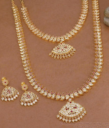 Grand Impon Panchaloha Mango Stone Haram Combo Bridal Set HR3814