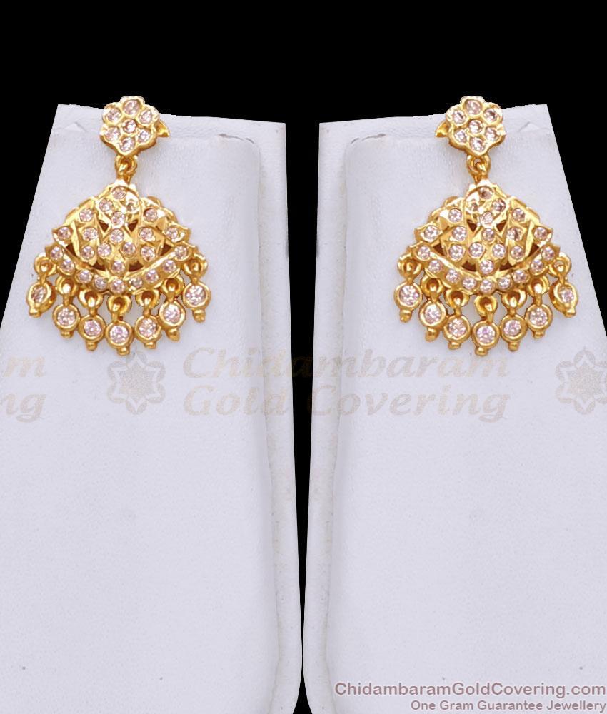 Impon Mango Motif Ruby White Stone Long Haram Necklace Combo Set HR3815 Impon Mango Motif Ruby White Stone Long Haram Necklace Combo Set HR3815