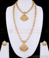 Full White Stone Impon 5 Metal Floral Haram Set Dual Peacock Design HR3816