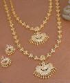 Handcrafted Five Metals Gold Polish Peacock Pendant Double Haram Set HR3817 Handcrafted Five Metals Gold Polish Peacock Pendant Double Haram Set HR3817