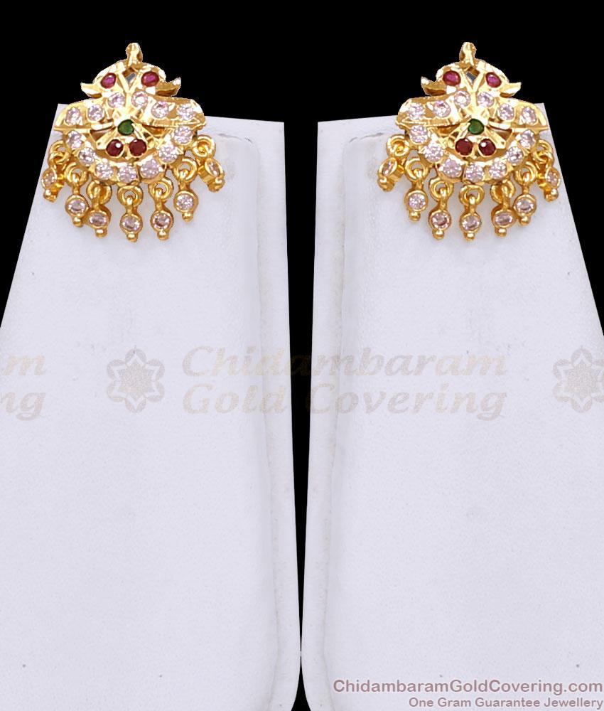 Handcrafted Five Metals Gold Polish Peacock Pendant Double Haram Set HR3817 Handcrafted Five Metals Gold Polish Peacock Pendant Double Haram Set HR3817