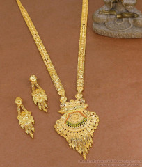Two Gram Dubai Gold Long Haram Earring Set Arabic Bridal Jewelry HR3822