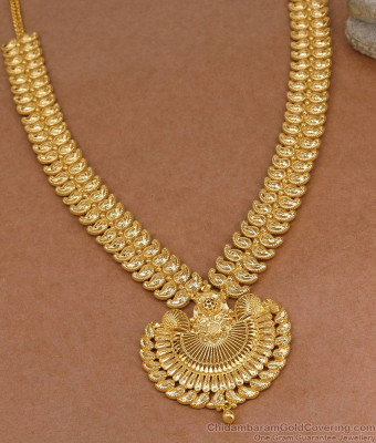 Premium Quality Gold Plated Dual Mango Malai Haram For Wedding HR3824
