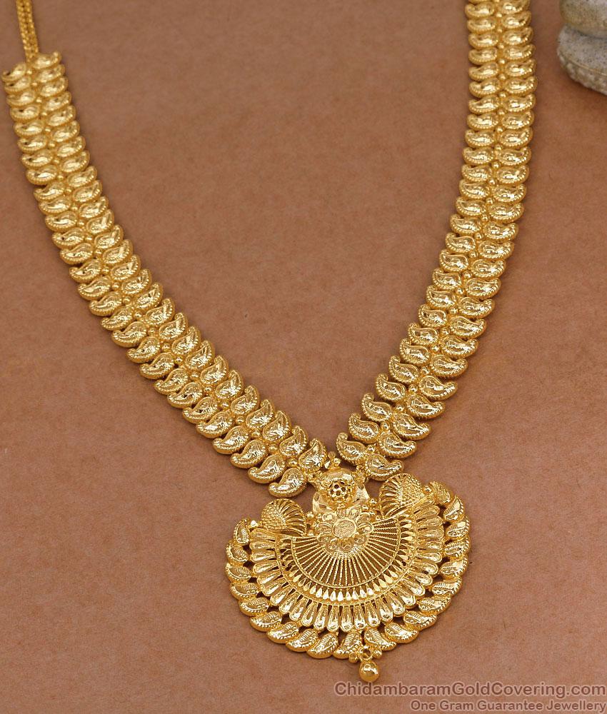 Premium Quality Gold Plated Dual Mango Malai Haram For Wedding HR3824 Premium Quality Gold Plated Dual Mango Malai Haram For Wedding HR3824