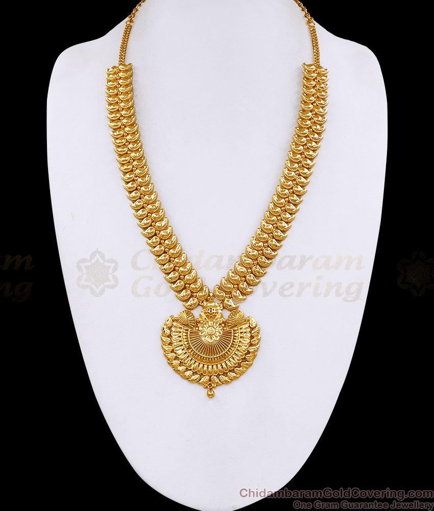 Premium Quality Gold Plated Dual Mango Malai Haram For Wedding HR3824 Premium Quality Gold Plated Dual Mango Malai Haram For Wedding HR3824