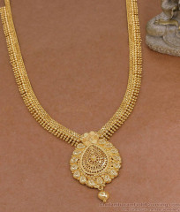 Classic Gold Plated Mullai Beaded Kerala Long Haram Online HR3825 Classic Gold Plated Mullai Beaded Kerala Long Haram Online HR3825