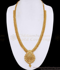 Classic Gold Plated Mullai Beaded Kerala Long Haram Online HR3825