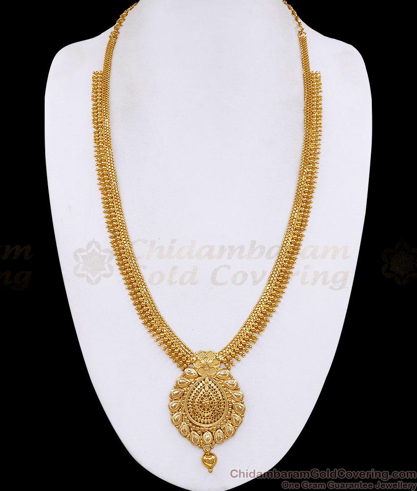 Classic Gold Plated Mullai Beaded Kerala Long Haram Online HR3825 Classic Gold Plated Mullai Beaded Kerala Long Haram Online HR3825