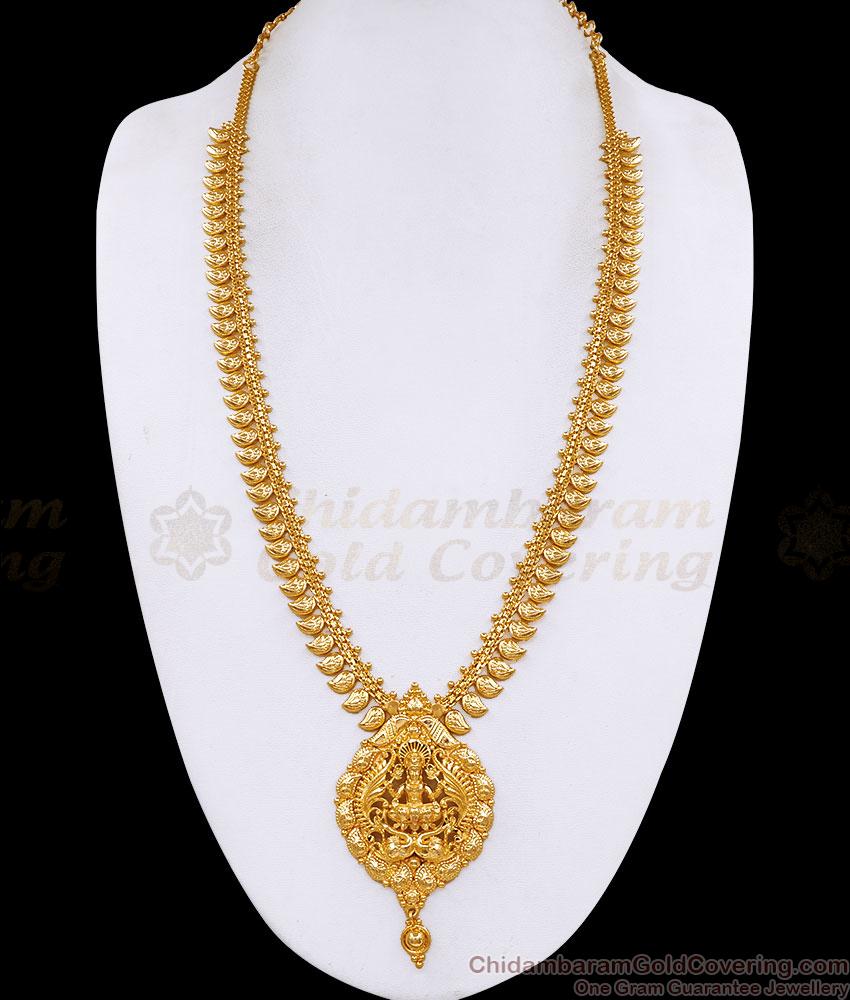 Premium Quality Lakshmi Motif Gold Imitation Haram Mango Design HR3826 Premium Quality Lakshmi Motif Gold Imitation Haram Mango Design HR3826