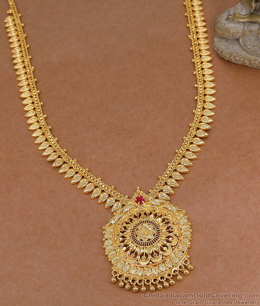 New Arrival Micro Gold Plated Floral Haram Ruby Stone HR3828 New Arrival Micro Gold Plated Floral Haram Ruby Stone HR3828