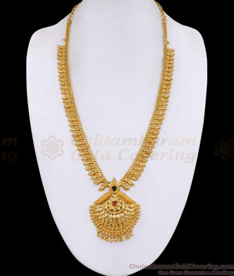 Beautiful Ruby Green Stone Gold Plated Mango Haram Shop Online HR3831
