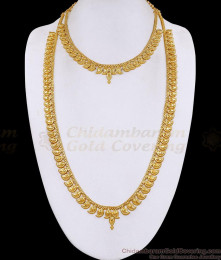 Premium Quality Gold Imitation Mango Haram Necklace Combo Set HR3833 Premium Quality Gold Imitation Mango Haram Necklace Combo Set HR3833