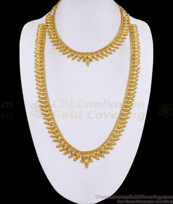 Traditional 1 Gram Gold Bridal Wear Mango Haram Set Online HR3834