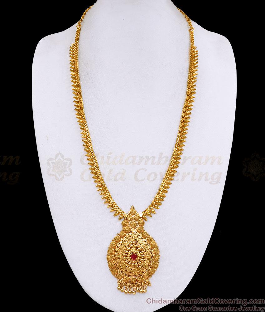 Real Gold Tone Ruby Stone Golden Beads Haram For Wedding HR3838 Real Gold Tone Ruby Stone Golden Beads Haram For Wedding HR3838
