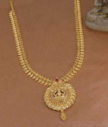 Traditional Lakshmi Motif Gold Imitation Mango Haram For Wedding HR3841 Traditional Lakshmi Motif Gold Imitation Mango Haram For Wedding HR3841
