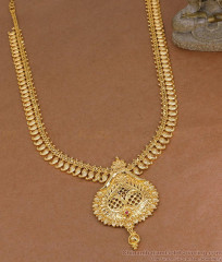 South Indian Bridal Wear Kerala Haram 1 Gram Gold Jewelry Mango Design HR3844 South Indian Bridal Wear Kerala Haram 1 Gram Gold Jewelry Mango Design HR3844