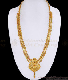 Grand Floral Design Micro Gold Plated Mullaipoo Long Haram Online HR3845 Grand Floral Design Micro Gold Plated Mullaipoo Long Haram Online HR3845