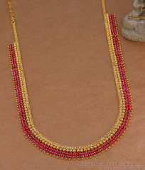New Arrival Ruby Stone Mullaipoo Haram Micro Gold Jewelry HR3846 New Arrival Ruby Stone Mullaipoo Haram Micro Gold Jewelry HR3846