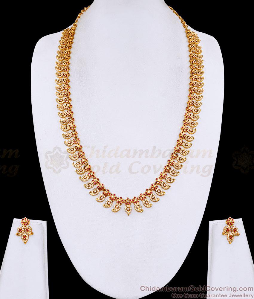 Glittering Ruby White Ad Stone Mango Haram Imitation Jewelry HR3851 Glittering Ruby White Ad Stone Mango Haram Imitation Jewelry HR3851