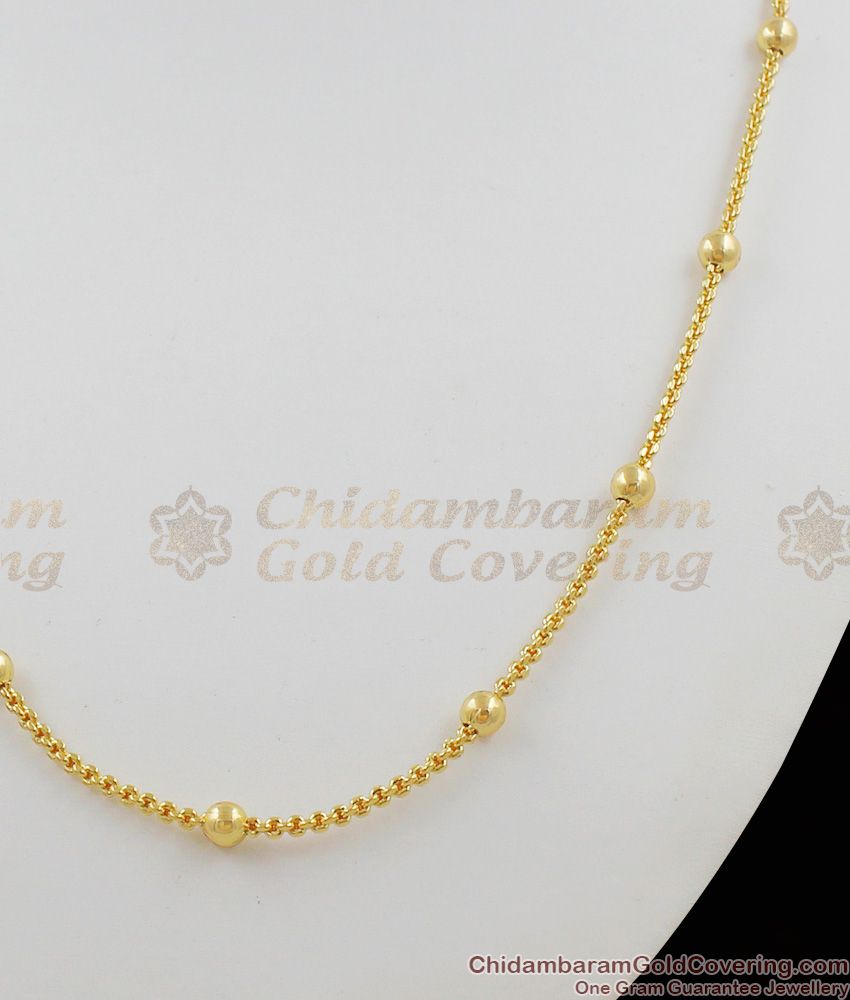 Gold Balls Design Short Chain Collection For Daily Use CHNS1008