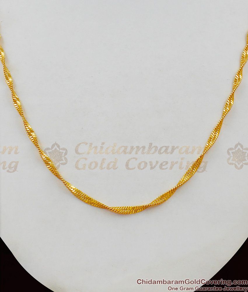 Twisted Chain One Gram Gold Short Chain For Men Daily Use CHNS1023