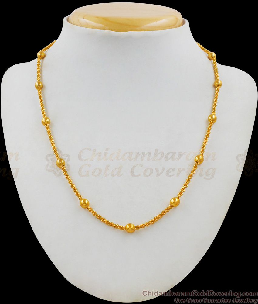Shiny Gold Balls Short Chain Collection For Men Daily Use CHNS1029