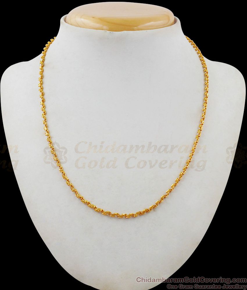 One Gram Thin Gold Short Chain For Daily Wear Buy Online CHNS1040