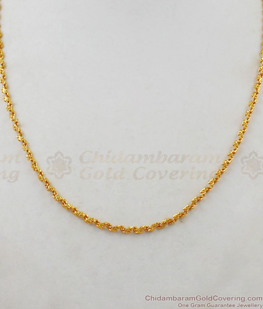 One Gram Thin Gold Short Chain For Daily Wear Buy Online CHNS1040