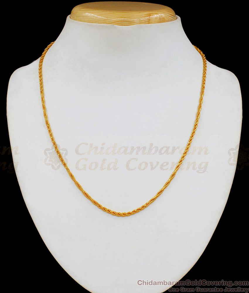 Pretty Twist Design Gold Chain For Daily Wear CHNS1056