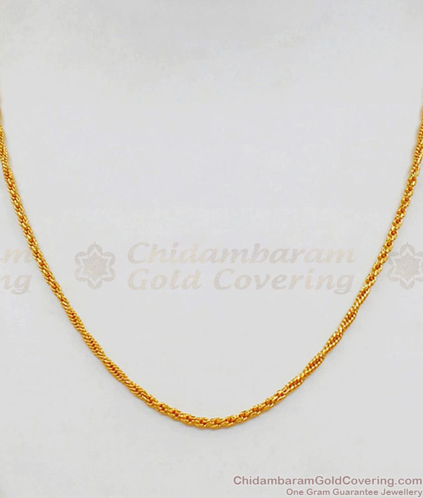Pretty Twist Design Gold Chain For Daily Wear CHNS1056