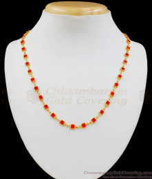 Trendy Red Stone Gold Short Chain Collections CHNS1063