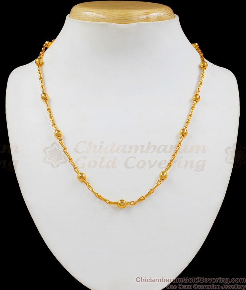 Trendy Gold Balls Design Short Chain For Bridal Wear CHNS1064