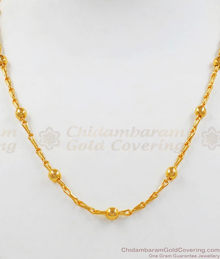 Trendy Gold Balls Design Short Chain For Bridal Wear CHNS1064