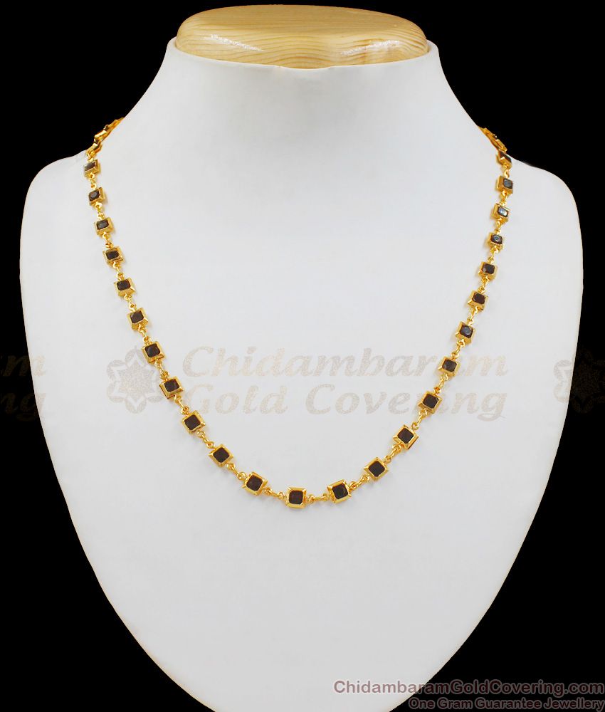 New Model Full Black Stone Gold Short Chain For Party Wear CHNS1069