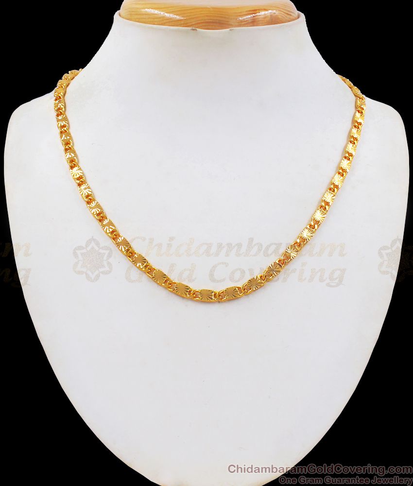 Daily Wear Gold Plated Short Chains For Mens Collections CHNS1073