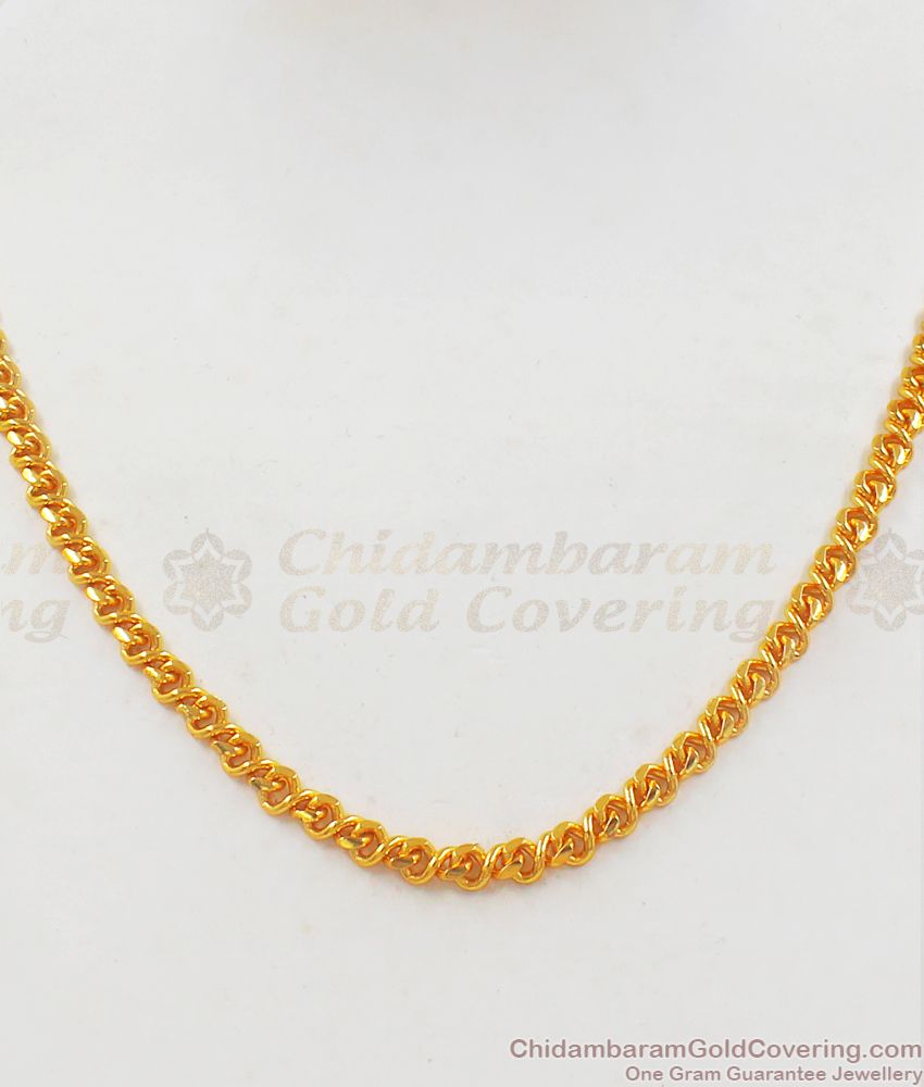 Latest Spiral Design Gold Plated Short Chains For Mens CHNS1076