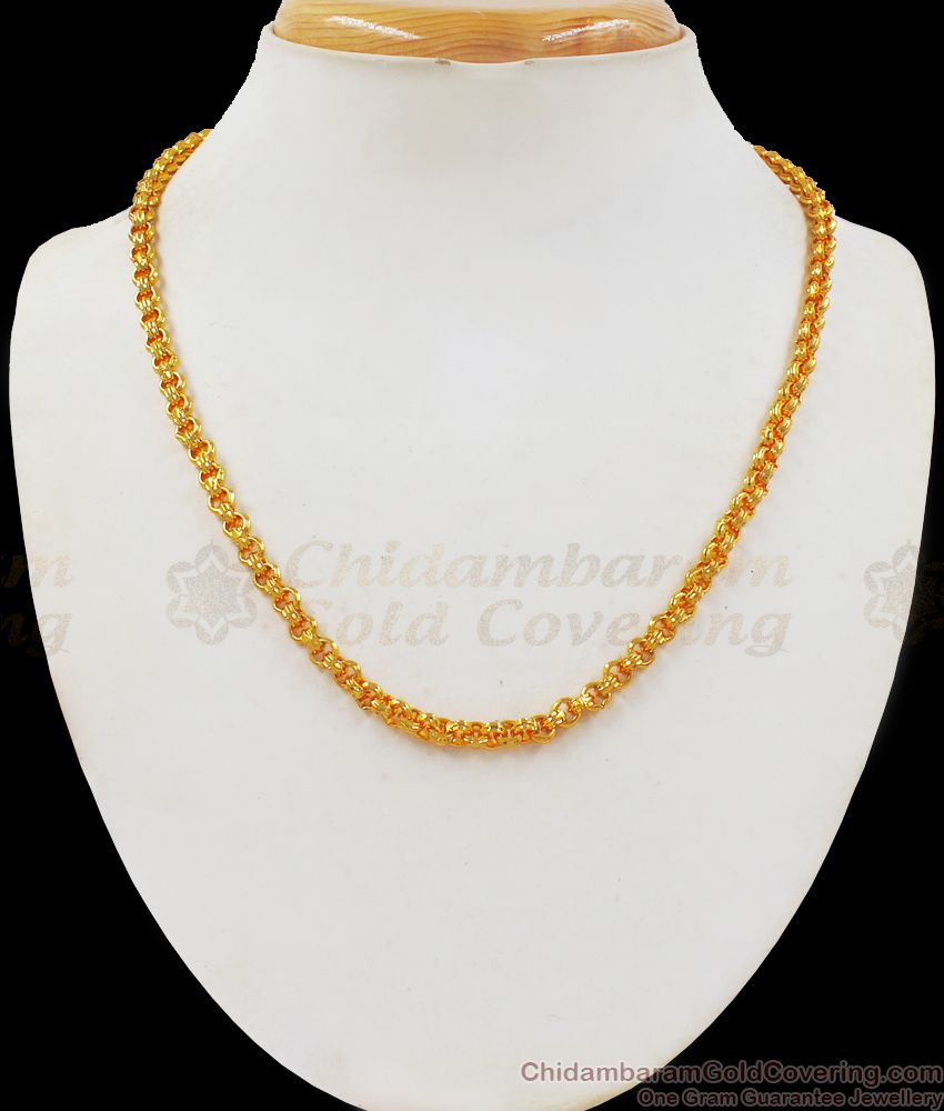 Link Design Gold Plated Short Chains For Mens CHNS1078