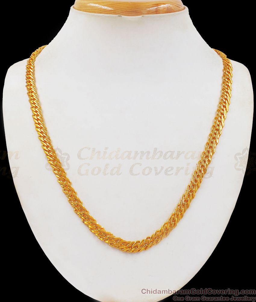 Daily Wear Collection Mens Gold Plated Thick Short Chains CHNS1085