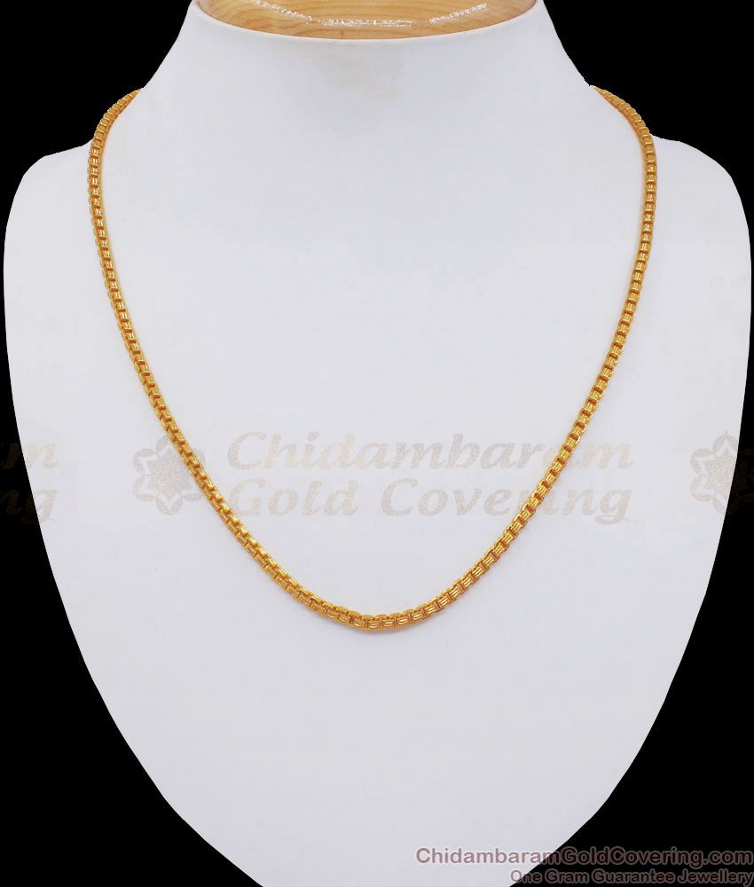1 Gram Gold Chain Interlocking Design At Affordable Price CHNS1098